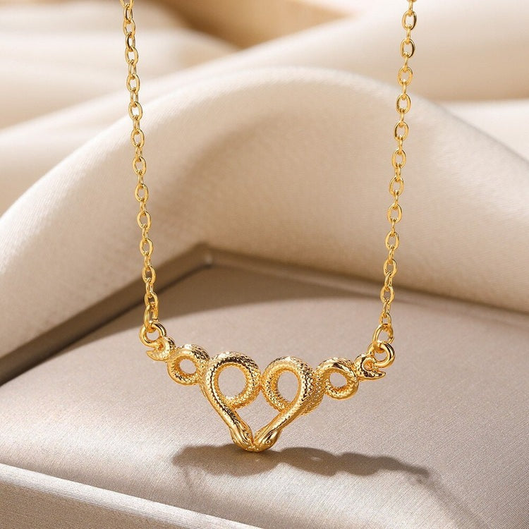 Mystical Embrace: Unveiling the Gothic Gold Snake Wiccan Necklace by Jacques Eclat
