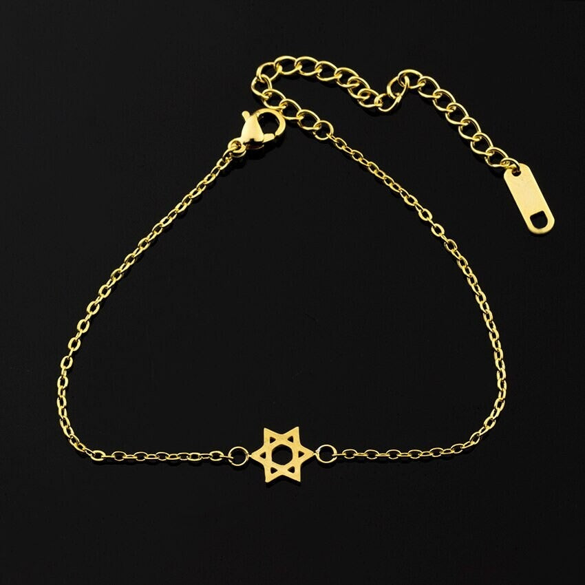 Star of David, 18K Gold Jewish Bracelet, Dainty Minimalist Accessories, Delicate Handmade Jewelry for Women, Gift for Her