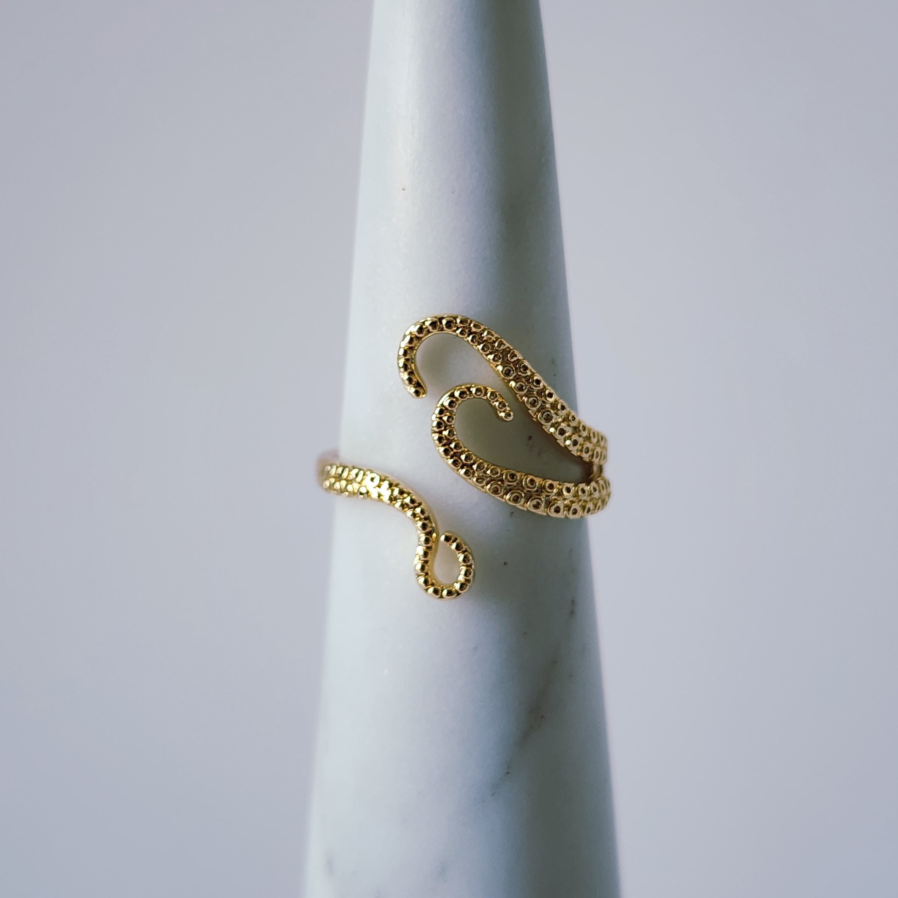 Gold Octopus Tentacles Ring