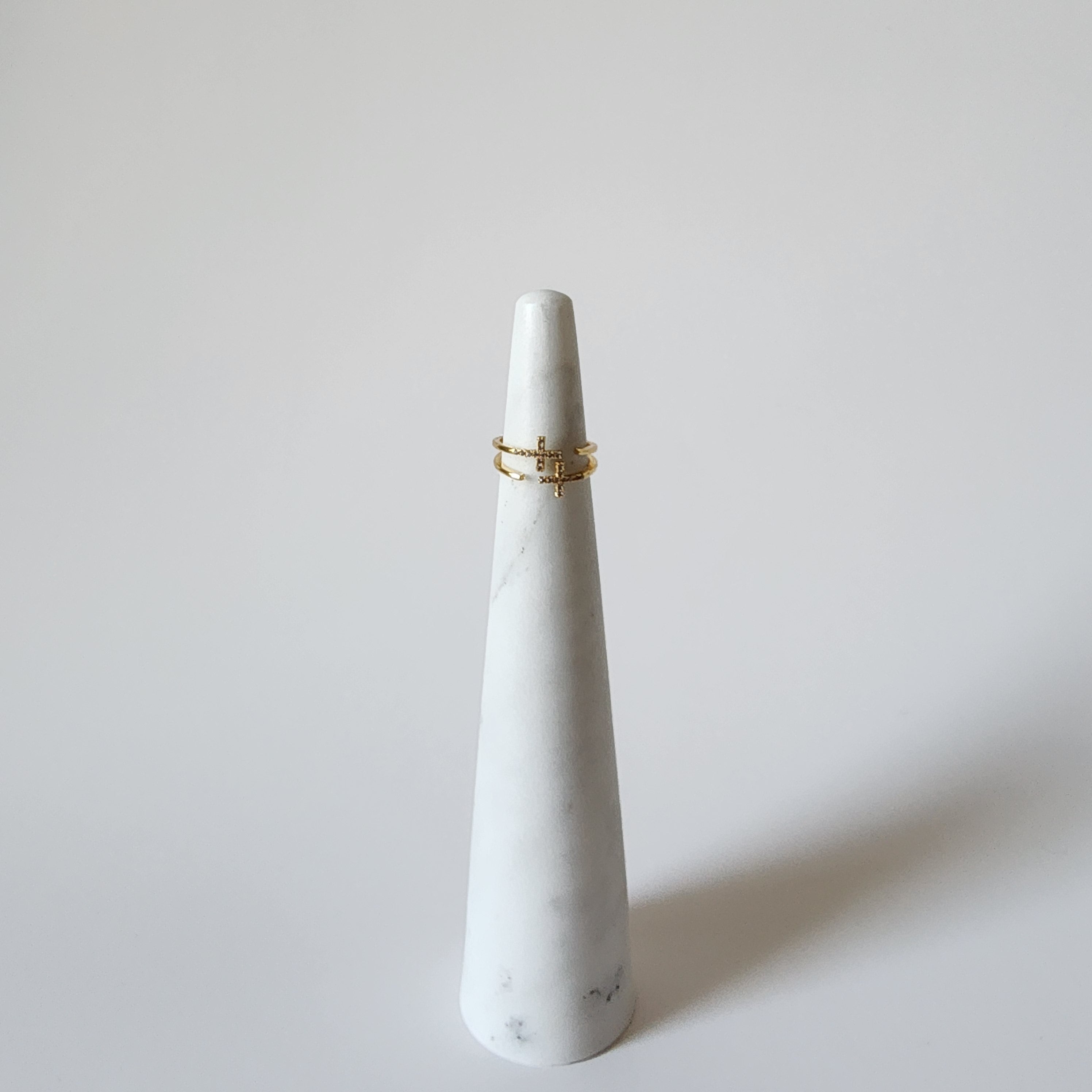 Gold Dainty Cross Ring