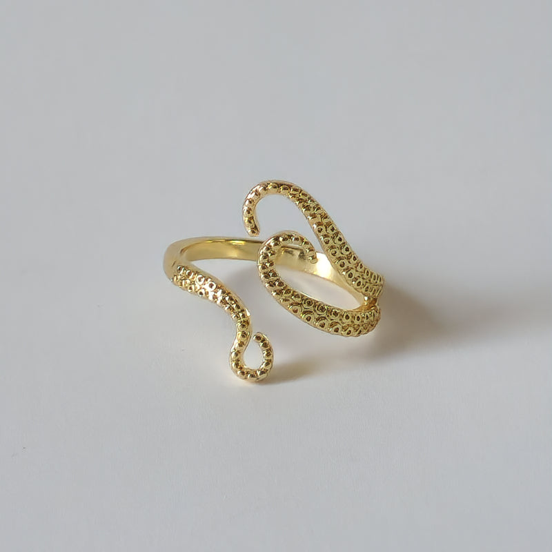 Gold Octopus Tentacles Ring
