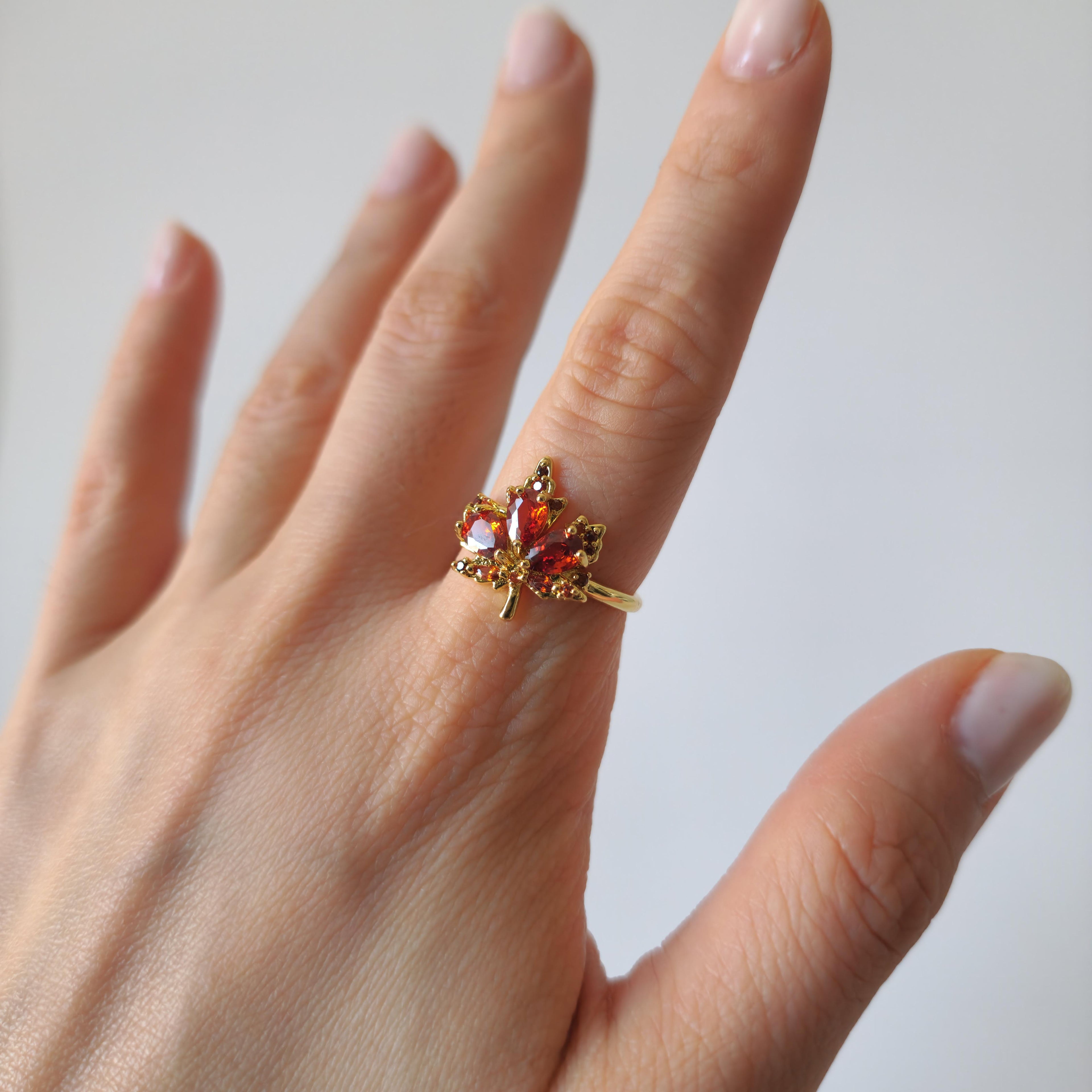 Gold Maple Leaf Ring