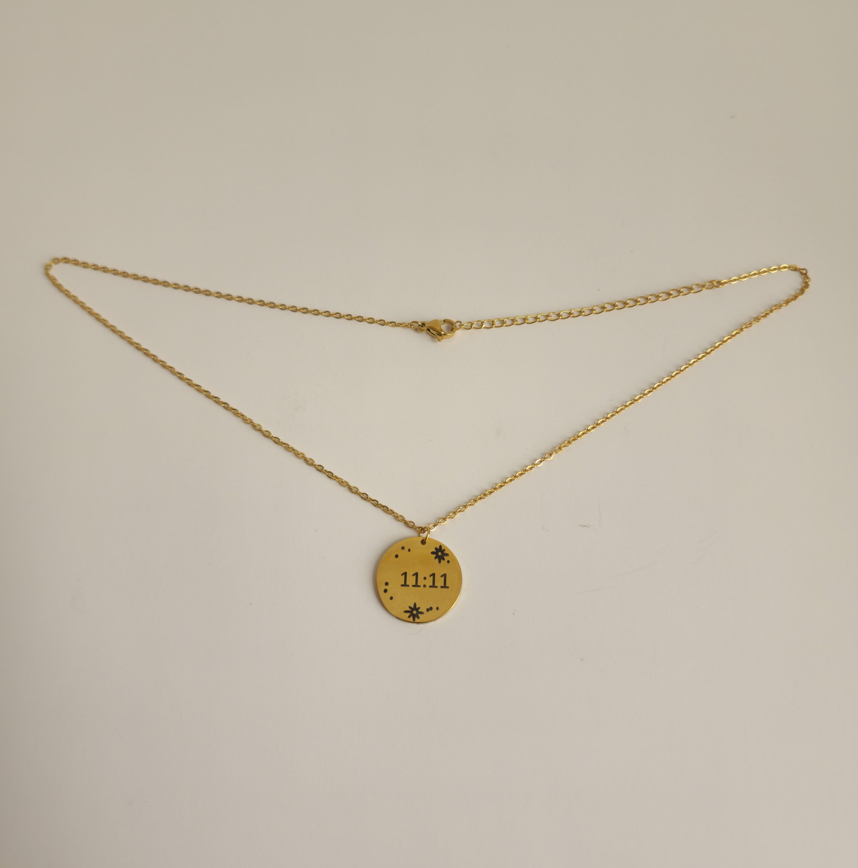 Gold 11:11 Stars Coin Necklace