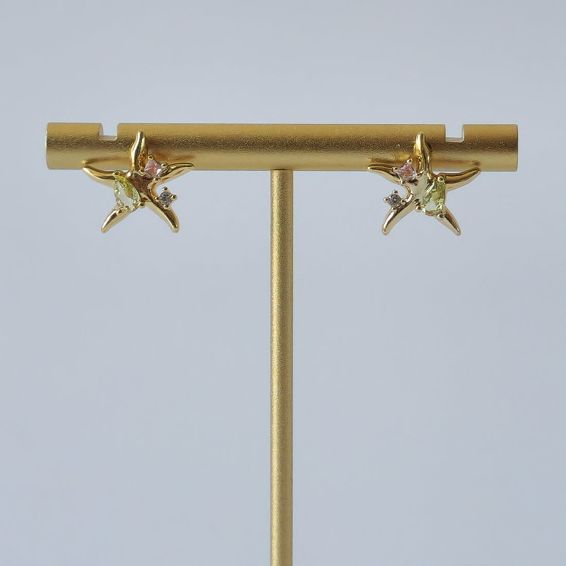 Gold Abstract Star Studs