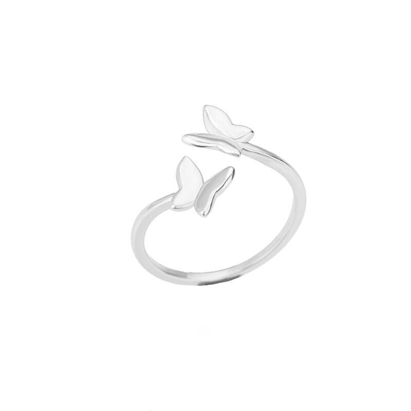 Punk Cute Butterfly, 18K Gold Ring, Dainty Minimalist Accessories, Delicate Handmade Jewelry for Women, Gift for Her