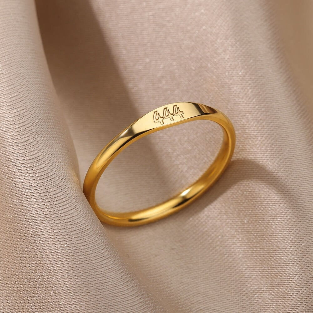 Angel Number Custom Personalized, 18K Gold 11:11 Ring, Dainty Minimalist Accessories, Delicate Handmade Jewelry for Women, Gift for Her