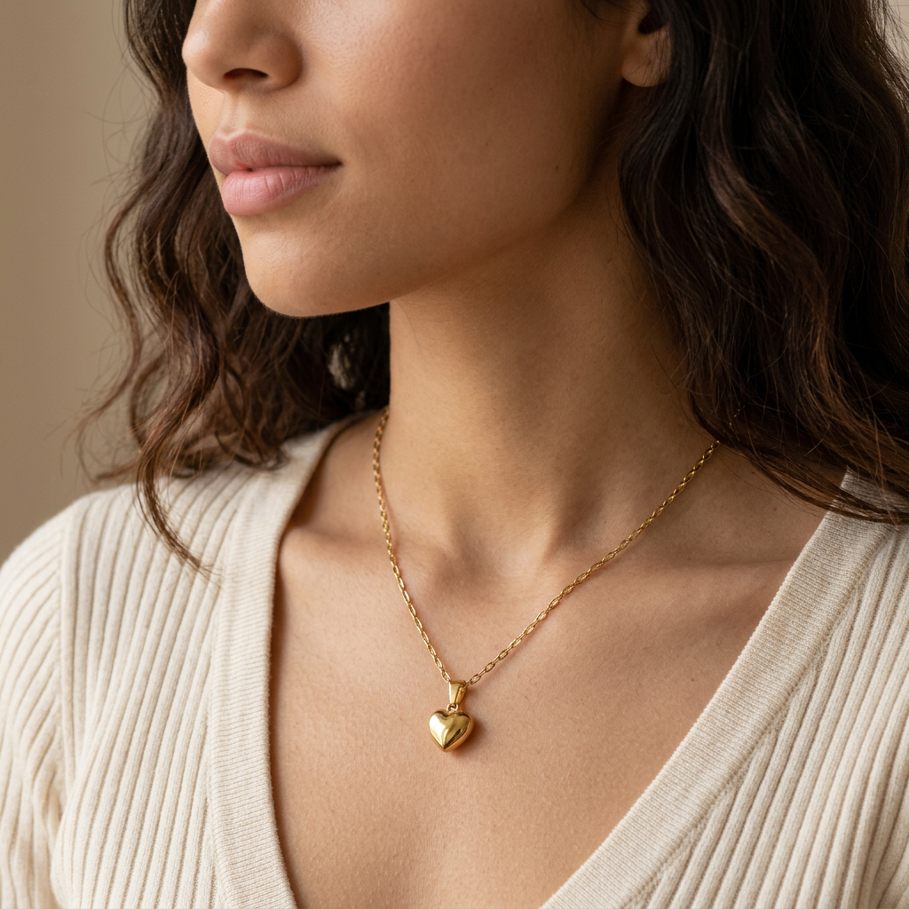 Minimal Heart Gold Necklace