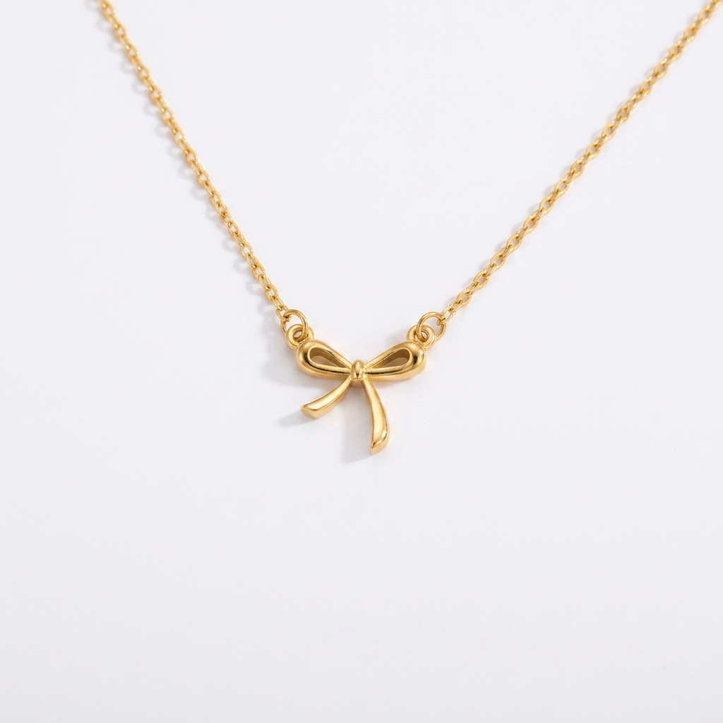 Bow Gold Necklace