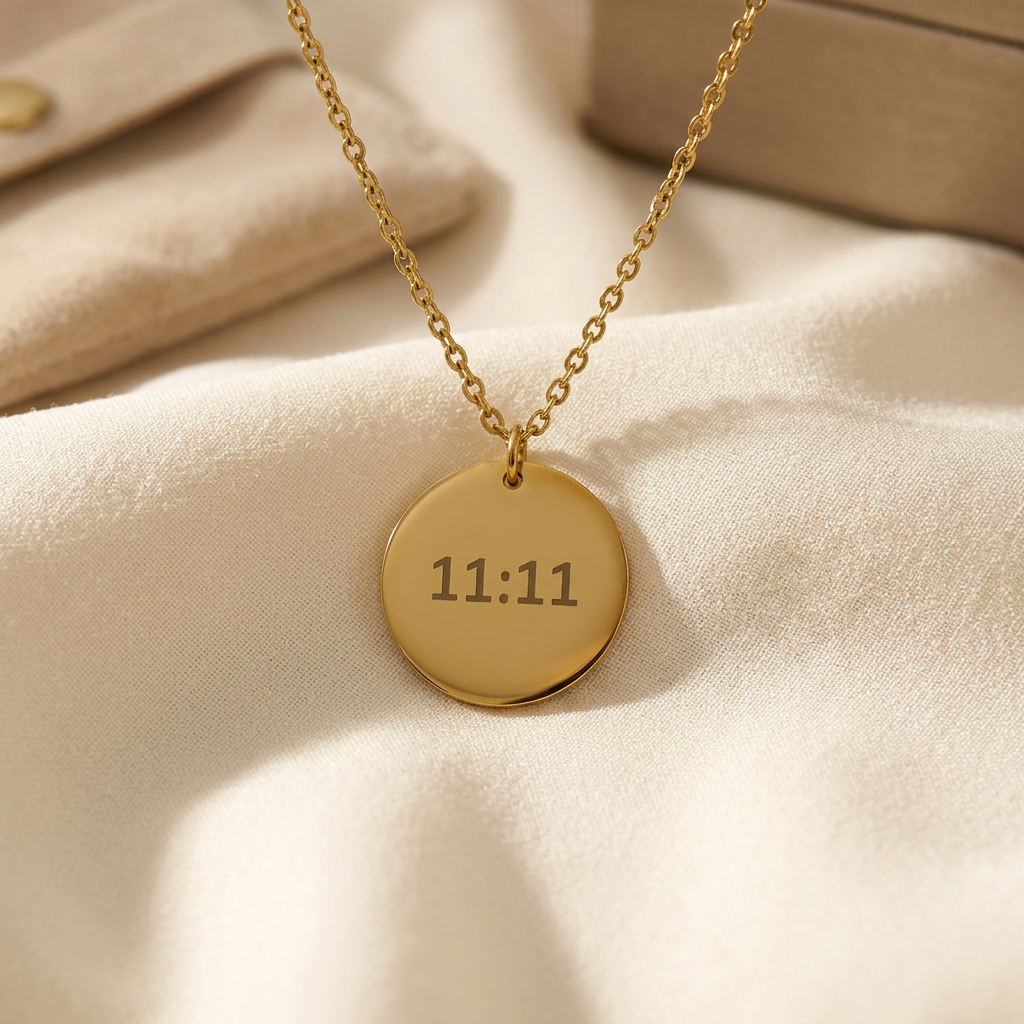 11:11 Coin Gold Necklace