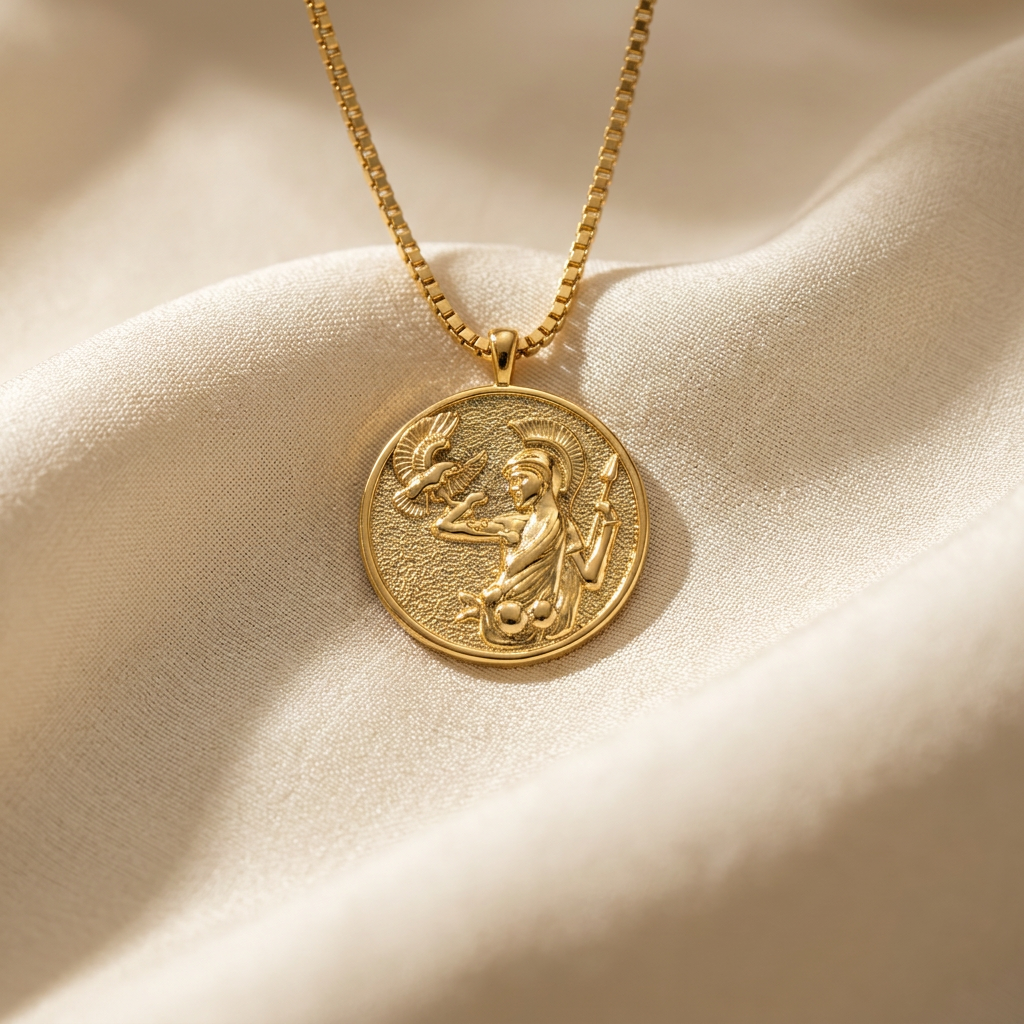 Athena Coin Gold Necklace