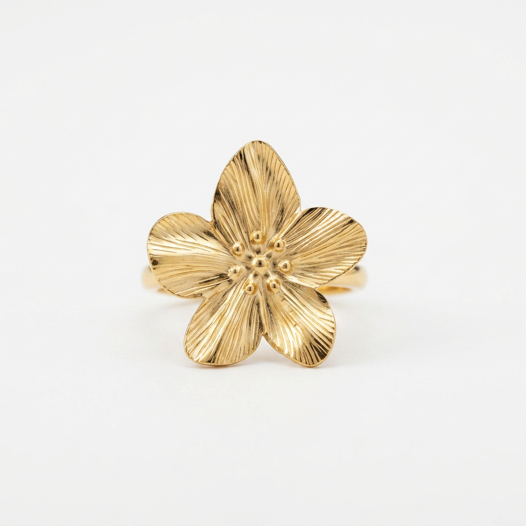 Gold Flower Statement Ring