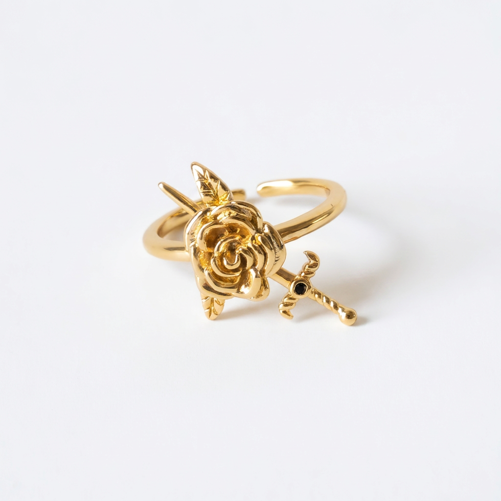 Rose Sword Gold Ring