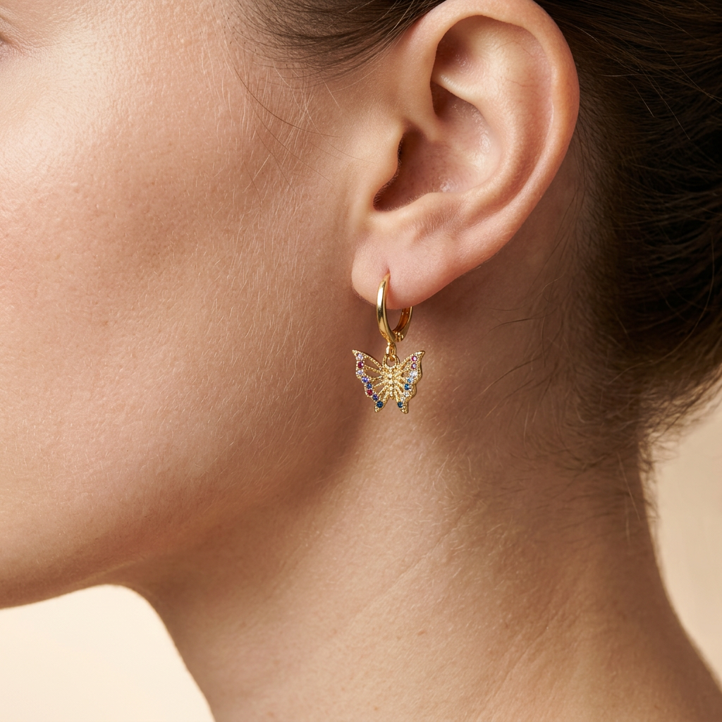 Butterfly Gold Hoops