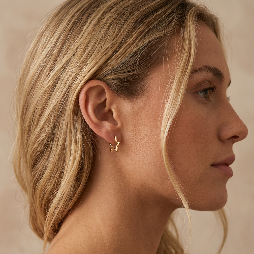 Star Gold Hoops