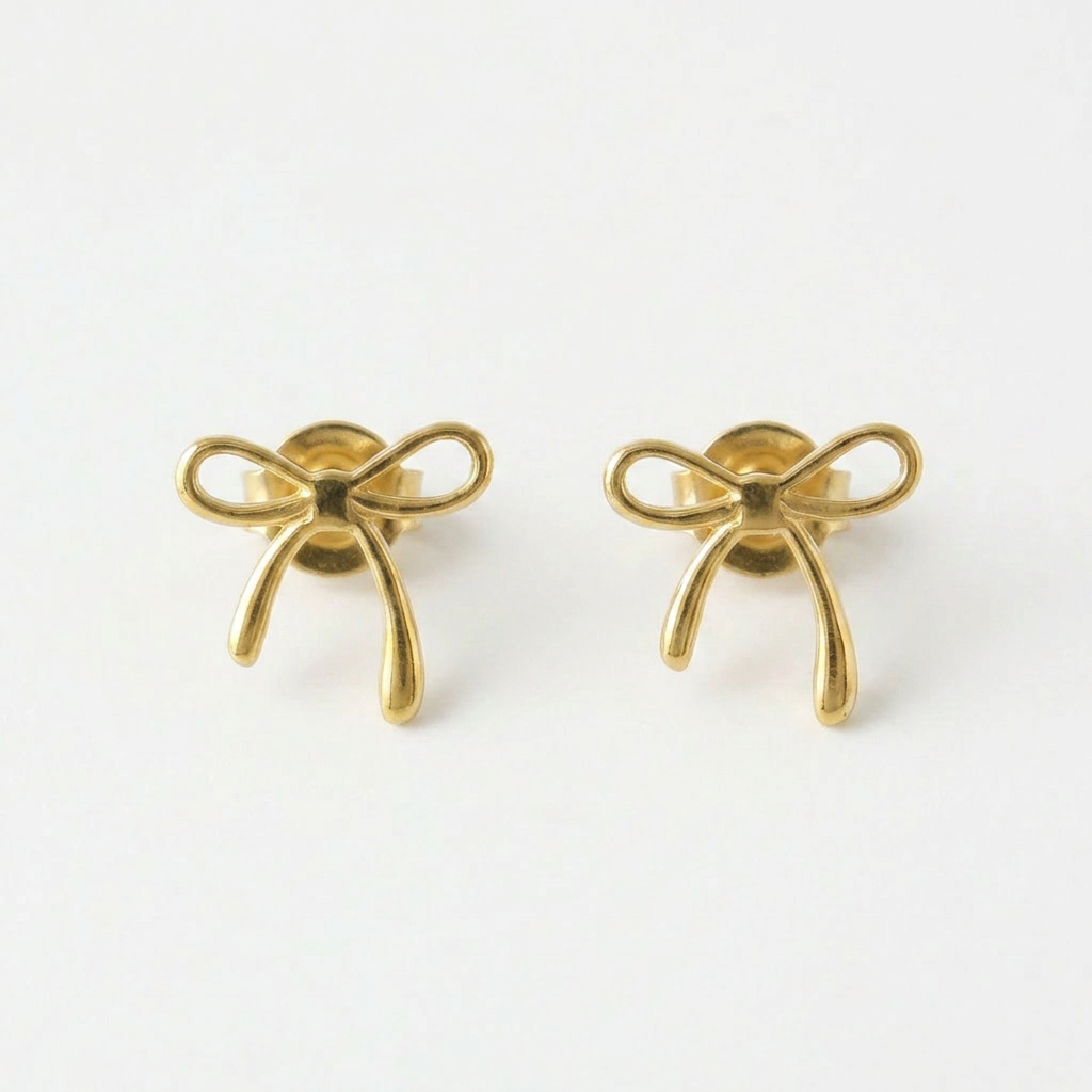 Bow Gold Studs
