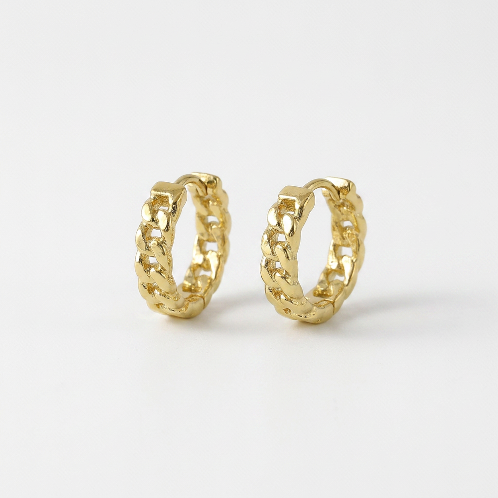 Cuban Link Gold Hoops