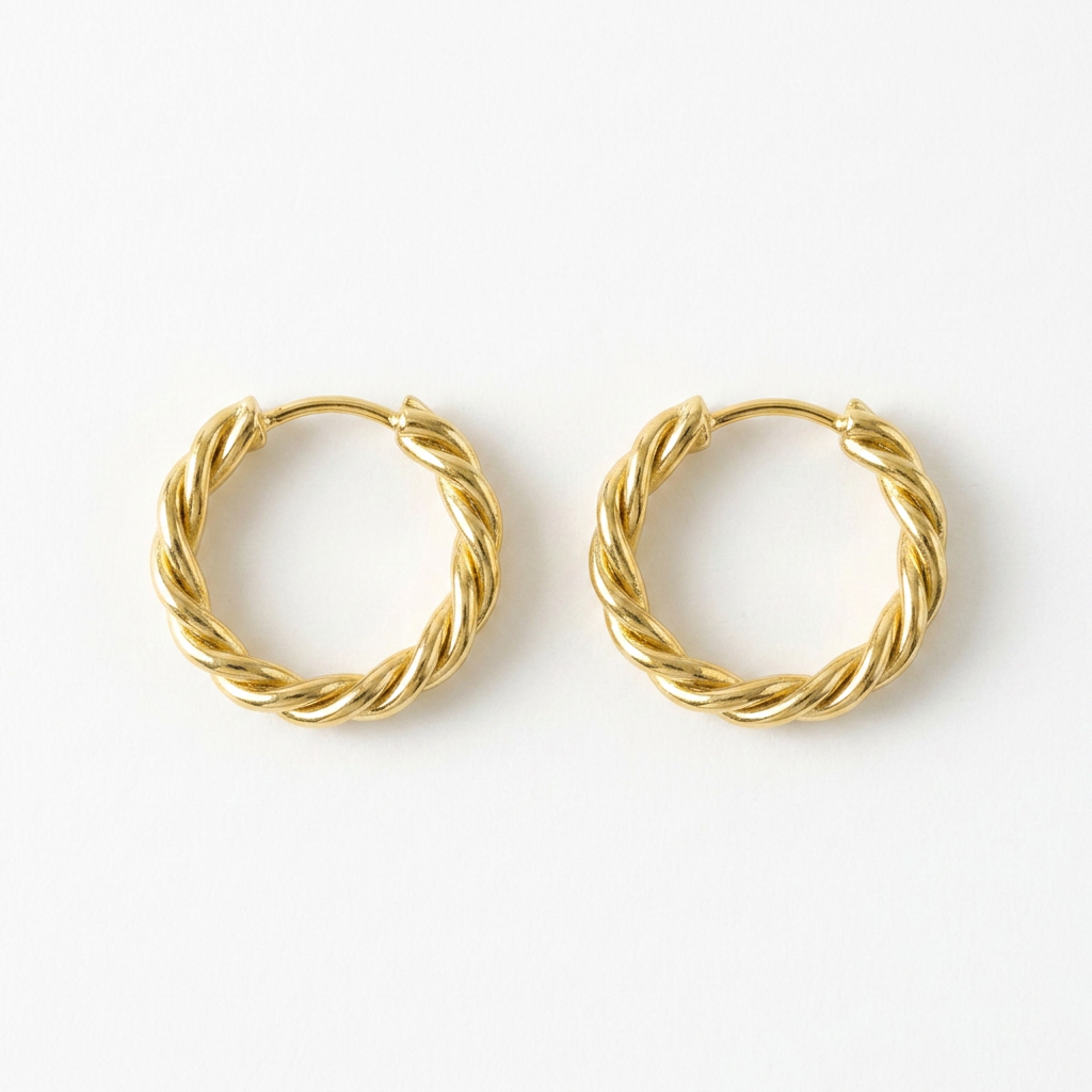 Braided Gold Hoops