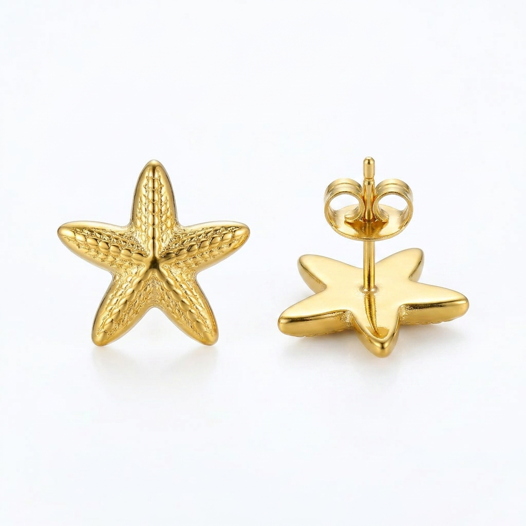 Starfish Gold Stud Earrings