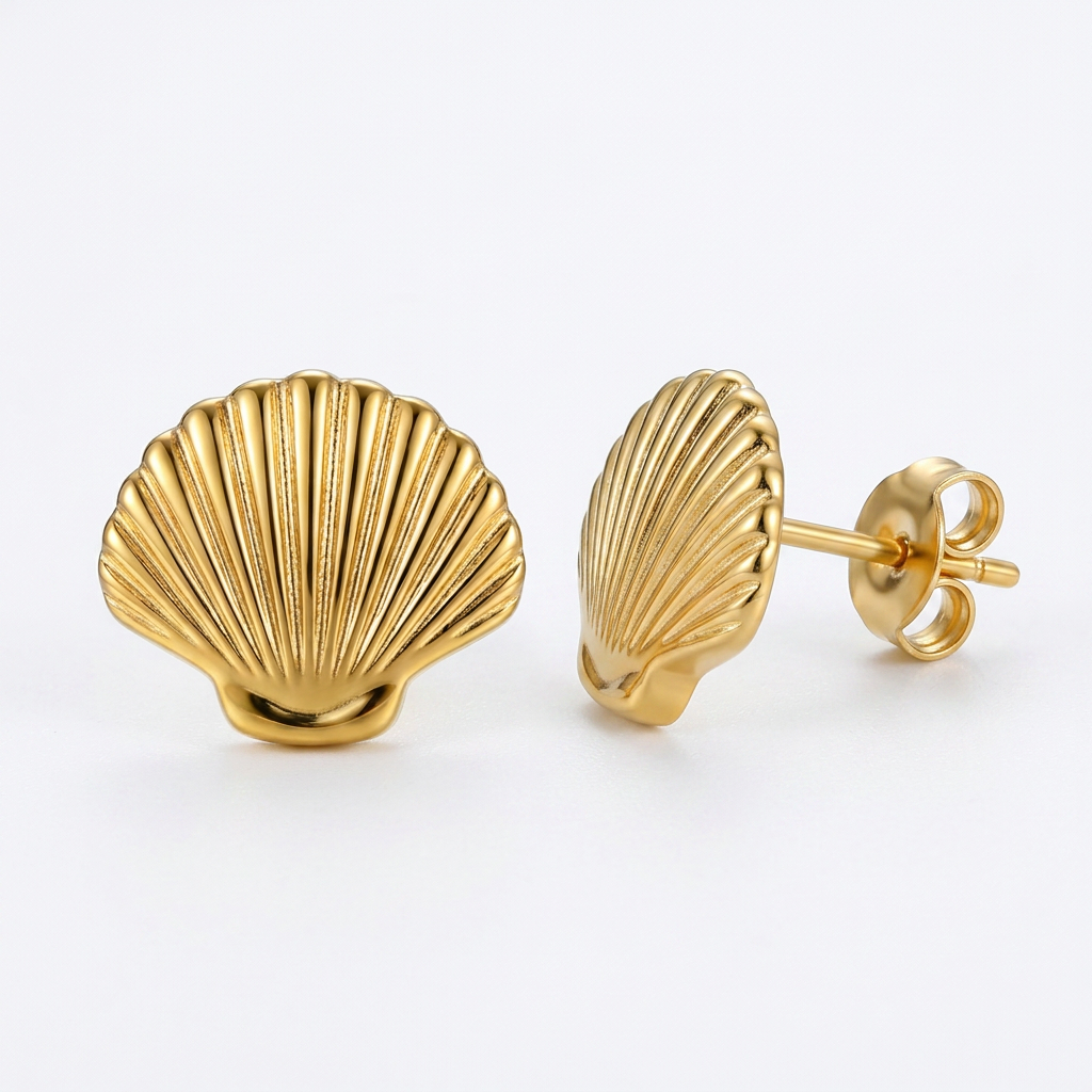 Shell Gold Studs