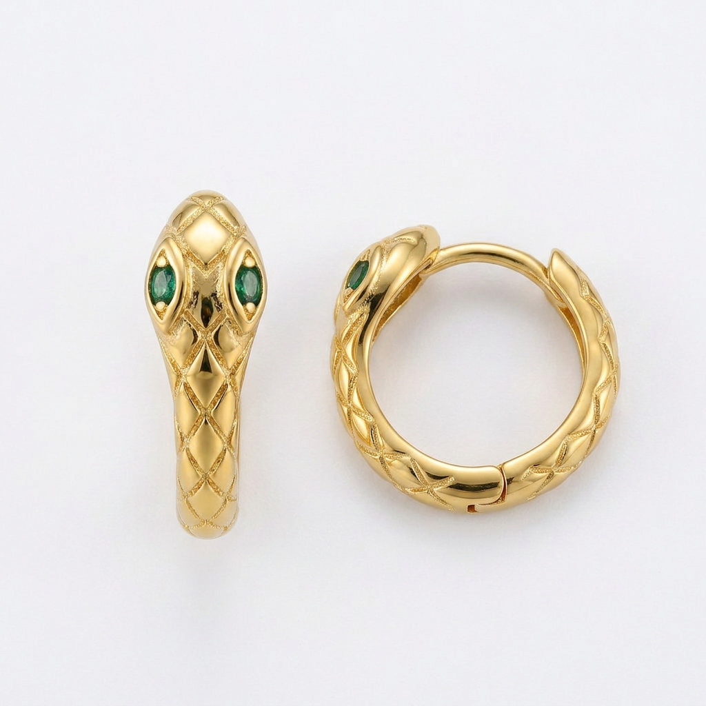 Snake Gold Hoops