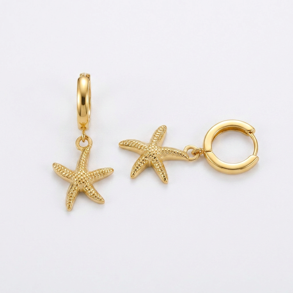 Starfish Gold Dangles
