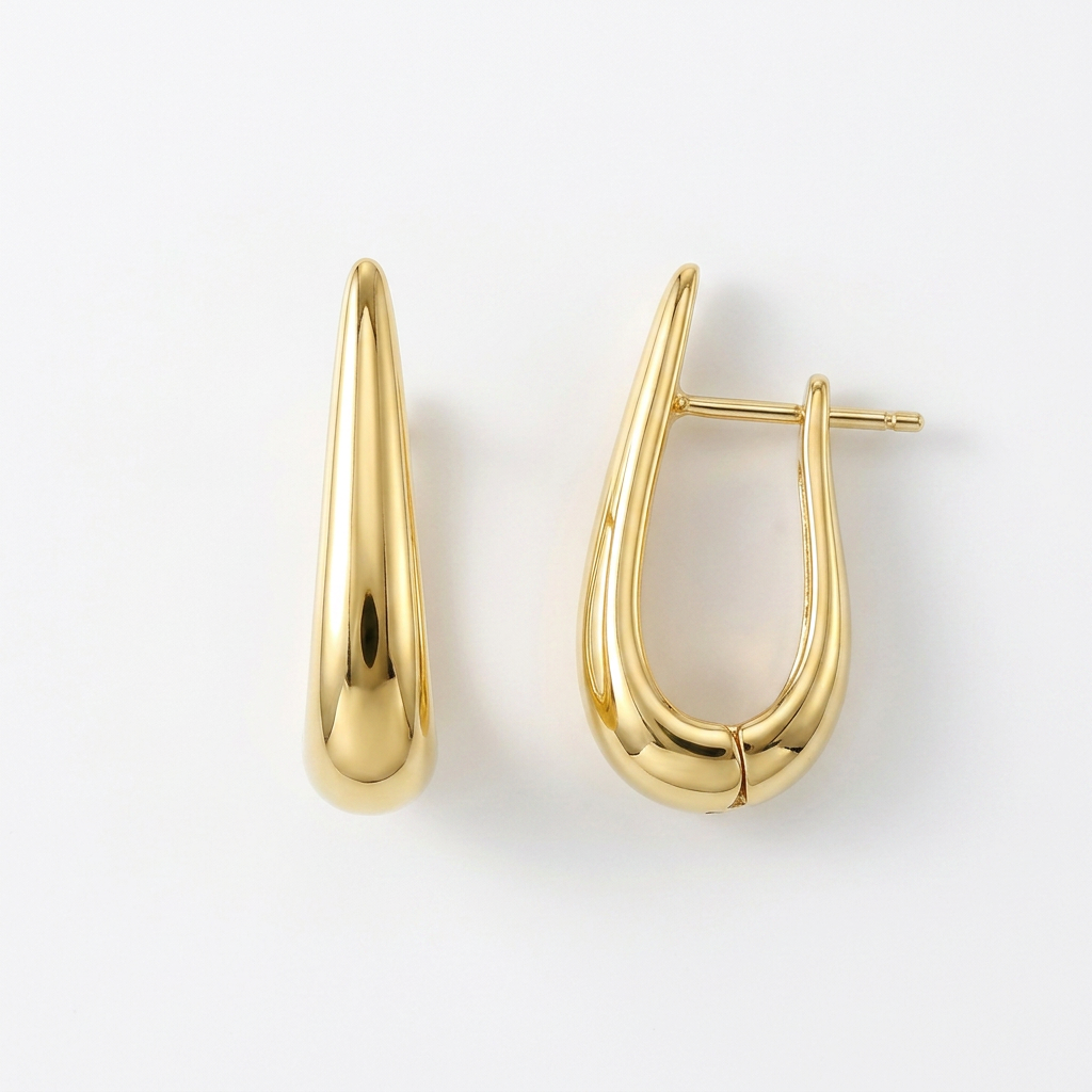 Sculpted Teardrop Hoops