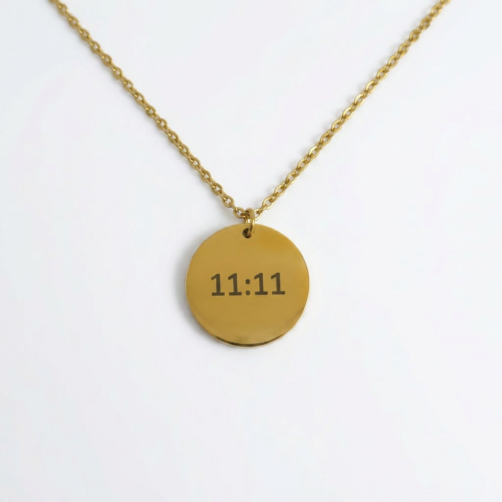 11:11 Coin Gold Necklace