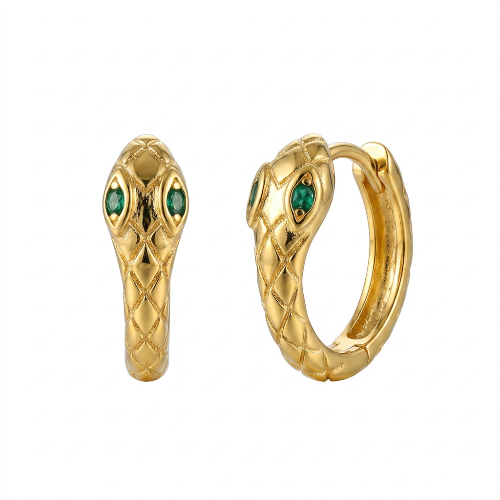 Snake Gold Hoops
