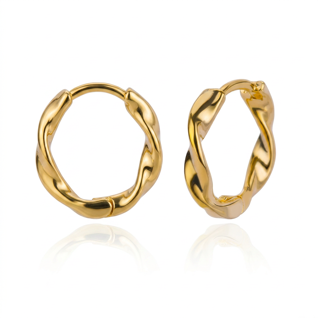 Dainty Twisted Gold Hoops