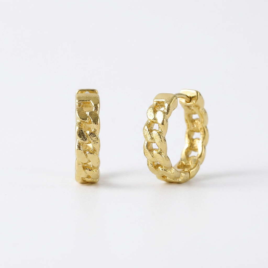 Cuban Link Gold Hoops