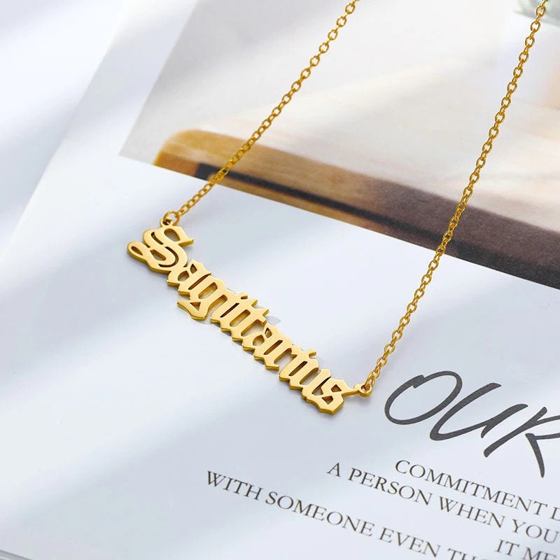18K Gold Horoscope Necklace, Gold Horoscope Pendant, Horoscope Charm, Horoscope Fashion Necklace for Women, Gift for Her