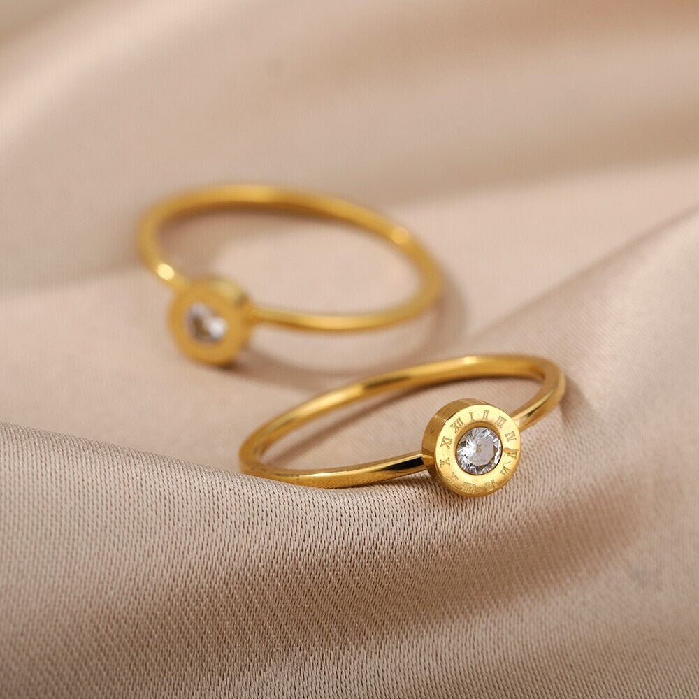 Roman Numerals Ring, 18K Gold Roman Ring, Gold Roman Numerals, Dainty Roman Ring, Roman Fashion Ring for Women, Gift for Her