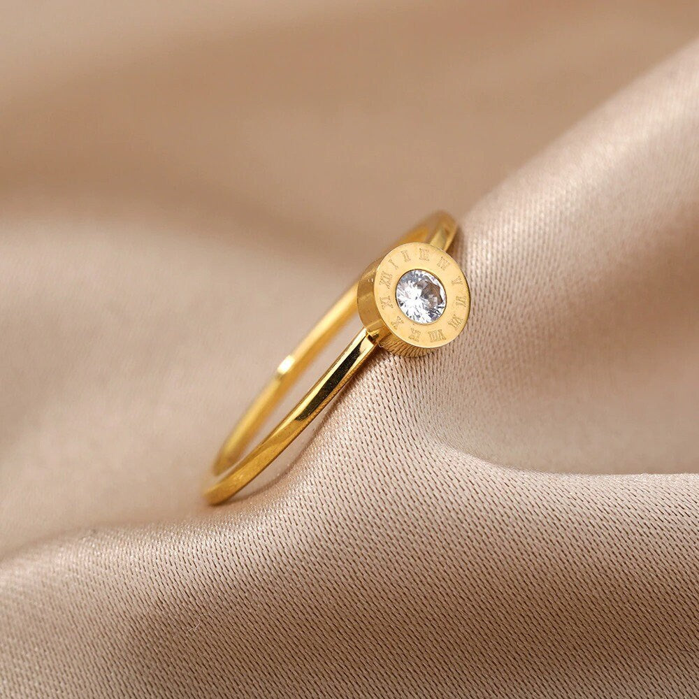 Roman Numerals Ring, 18K Gold Roman Ring, Gold Roman Numerals, Dainty Roman Ring, Roman Fashion Ring for Women, Gift for Her
