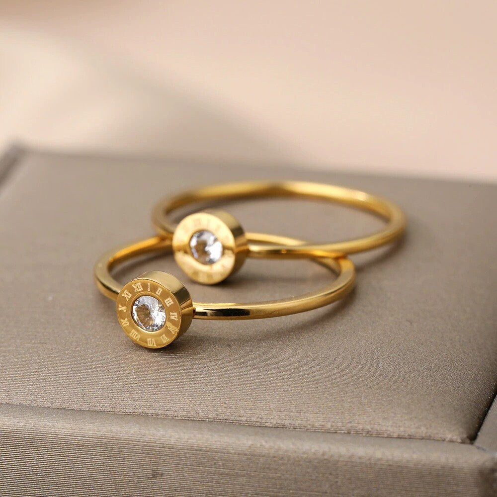 Roman Numerals Ring, 18K Gold Roman Ring, Gold Roman Numerals, Dainty Roman Ring, Roman Fashion Ring for Women, Gift for Her