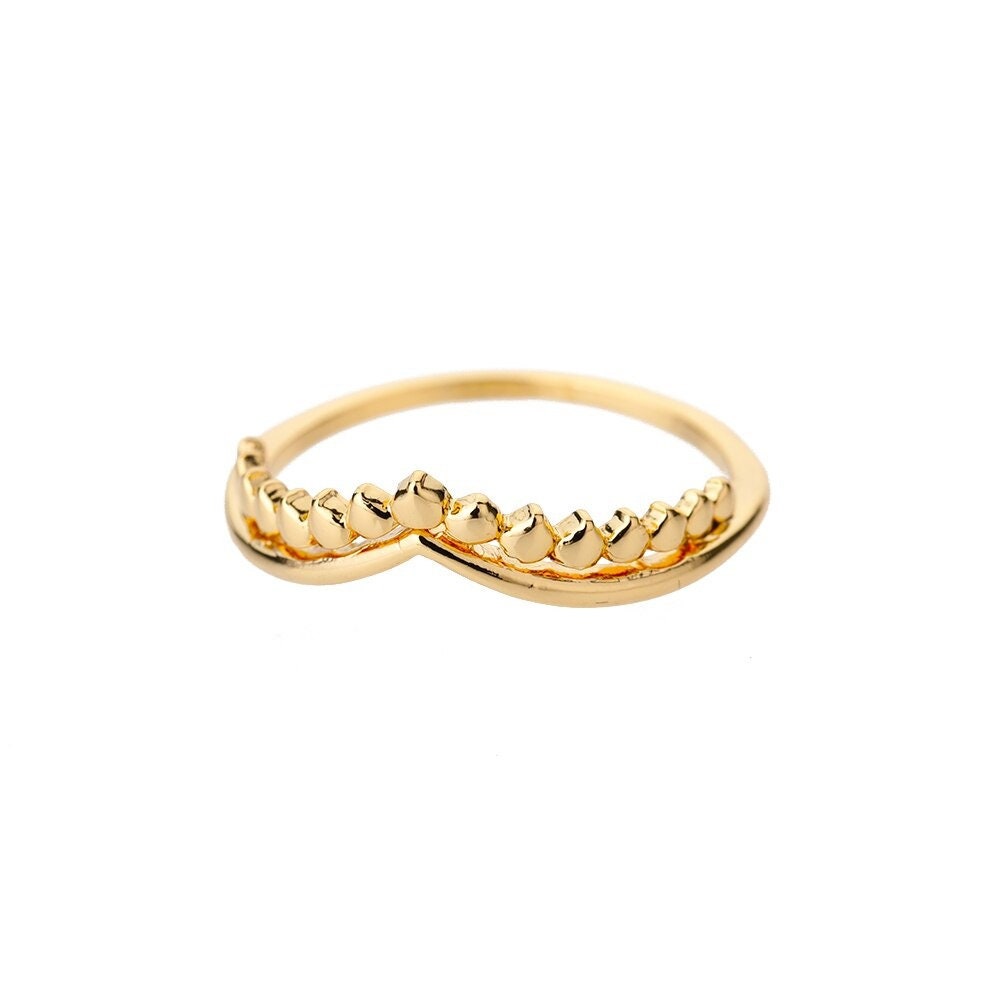 Gold Tiara Ring, Dainty Tiara Ring, 18K Gold Crown Ring, Dainty Crown Ring, Minimalistic Ring, Tiara Fashion Ring for Women, Gift for Her