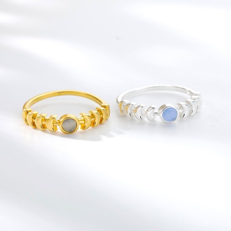 Gothic Moon Ring, 18K Gold Moon Ring, Goddess Moon Ring, Gothic Moon Fashion Ring for Women, Gift for Her