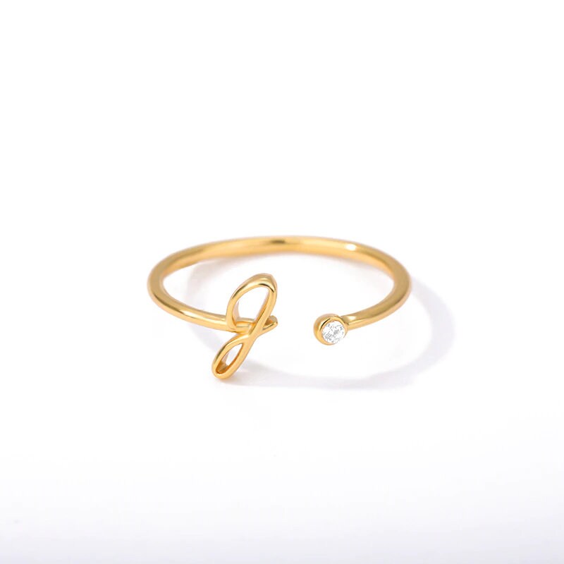 Dainty Initial Ring, 18K Gold Initial Ring, Gold Letter Ring, Custom Initial Ring, Custom Letter Fashion Ring for Women, Gift for Her
