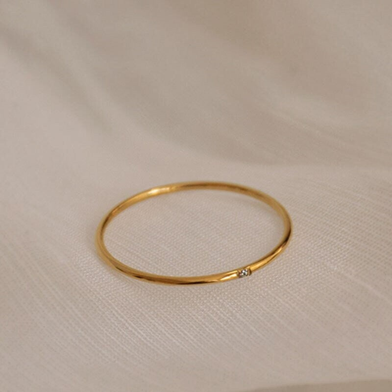 Dainty Band, Dainty Ring, Dainty 18K Gold Ring, Dainty Thin Ring, Minimalistic Ring, Dainty Fashion Ring for Women, Gift for Her