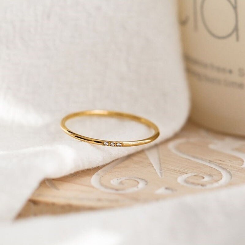 Dainty Band, Dainty Ring, Dainty 18K Gold Ring, Dainty Thin Ring, Minimalistic Ring, Dainty Fashion Ring for Women, Gift for Her