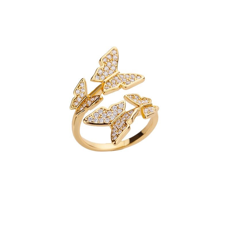 Elegant Butterfly Ring, Cute Butterfly Ring, 18K Gold Butterfly Ring, Butterfly Fashion Ring for Women, Gift for Her
