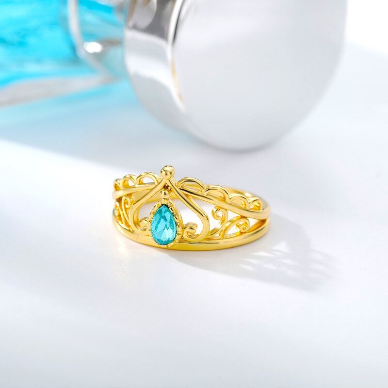 18K Gold Crown Ring, Gold Tiara Ring, Elegant Tiara Ring, Gothic Fashion Ring for Women, Gift for Her