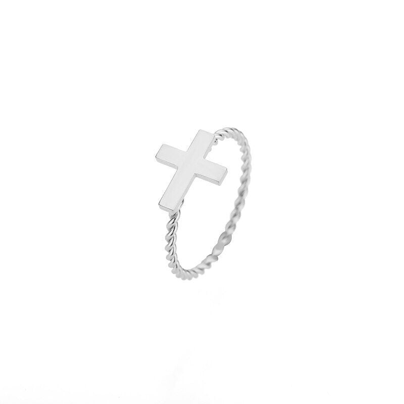 Gothic Cross Ring, Gothic Jesus Ring, 18K Gold Cross Ring, Dainty Cross Ring, Cross Ring for Women, Gift for Her