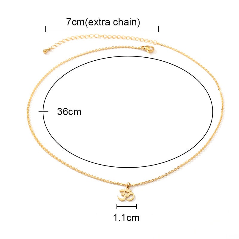 18K Gold Om Charm Pendant, Gold Om Necklace, Mantra Fashion Necklace for Women, Gift for Her