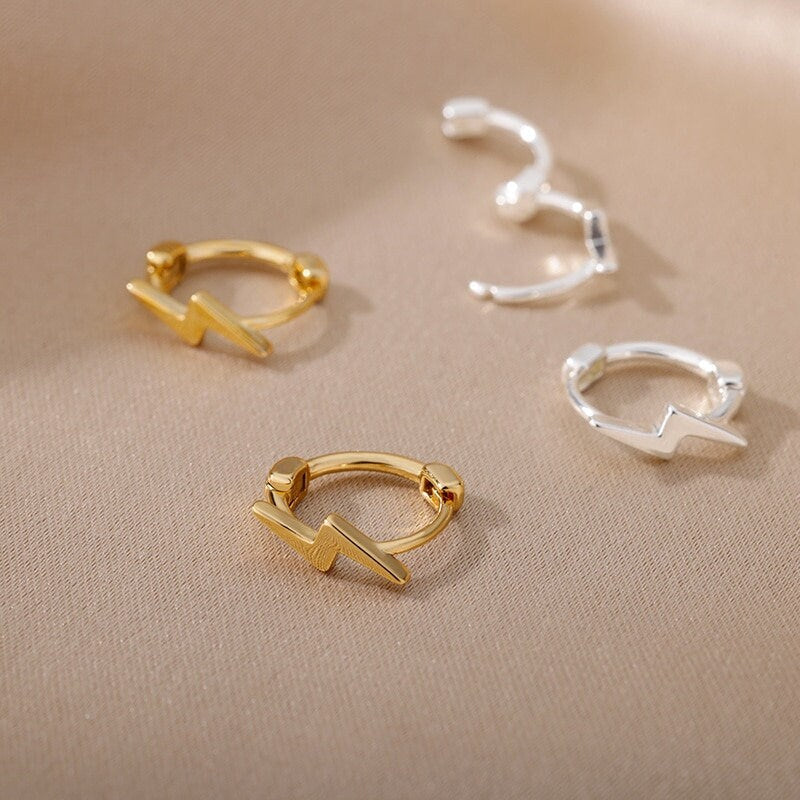 Punk Thunder Earrings, 18K Gold Thunder Earrings, Punk Fashion Earrings for Women, Gift for Her
