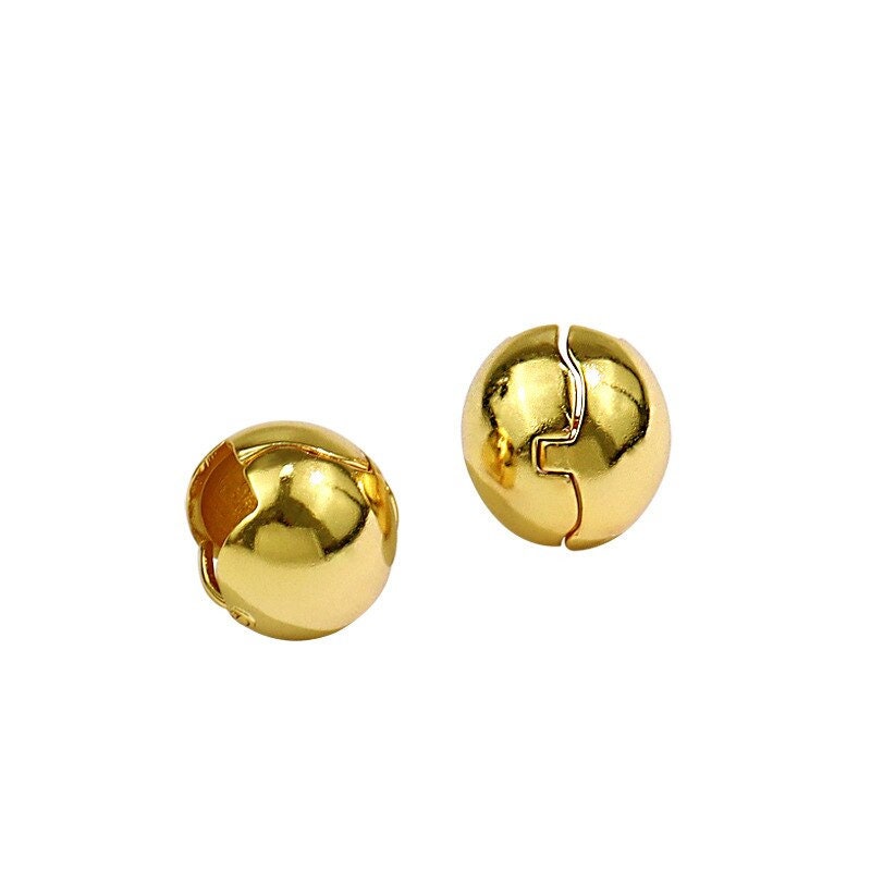 Large Ball Stud Earrings, 18K Gold Ball Earrings, Italian Style Ball Earrings, Fashion Earrings for Women, Gift for Her