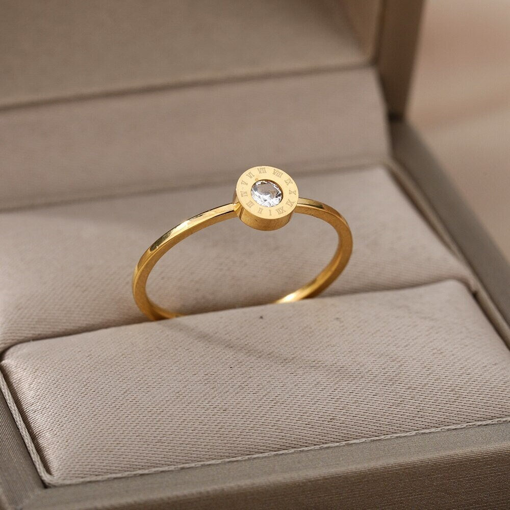 Roman Numerals Ring, 18K Gold Roman Ring, Gold Roman Numerals, Dainty Roman Ring, Roman Fashion Ring for Women, Gift for Her