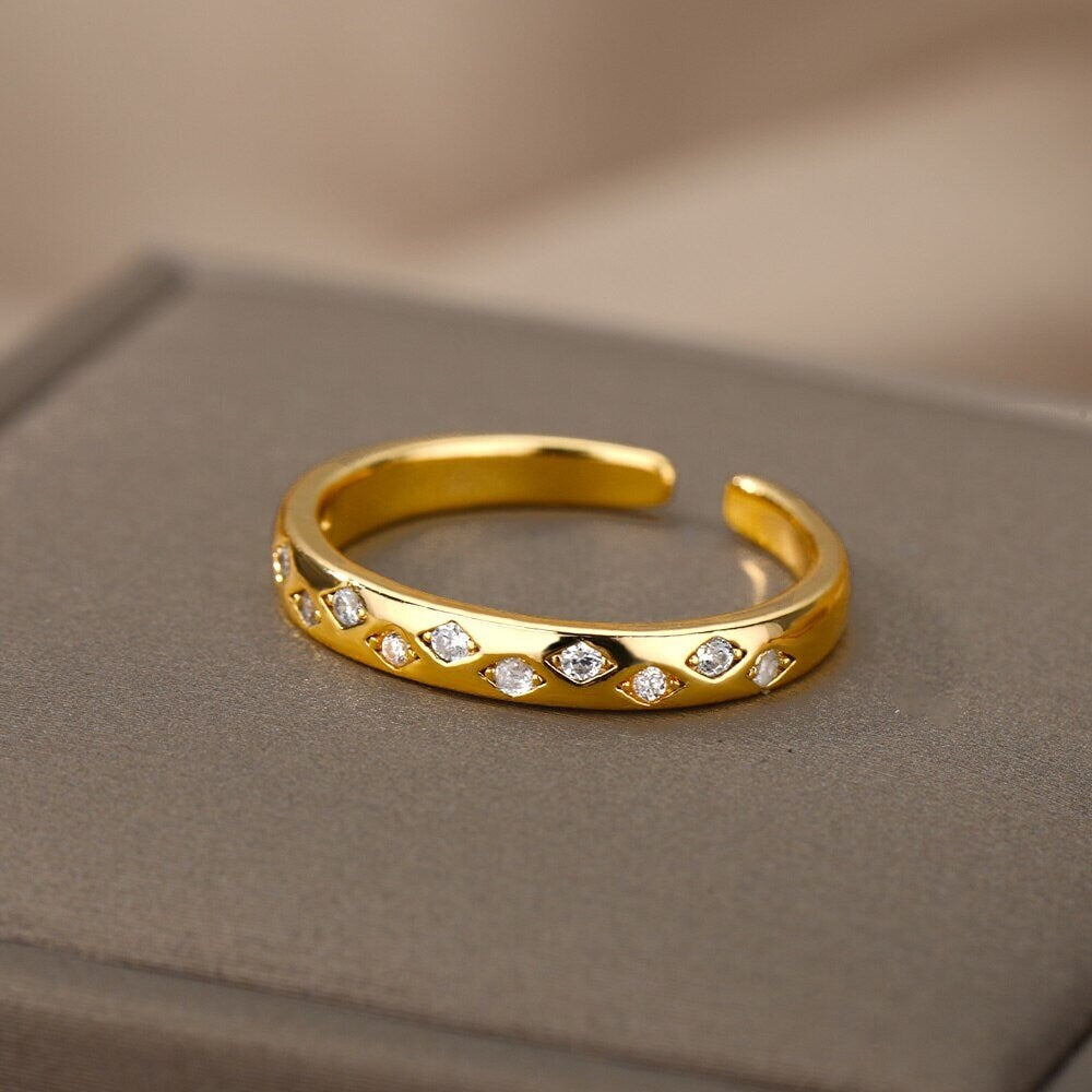 Dainty Evil Eye Ring, Gothic Evil Eye Ring, 18K Gold Evil Eye Ring, Minimalistic Ring, Evil Eye Ring, Fashion Ring for Women, Gift for Her