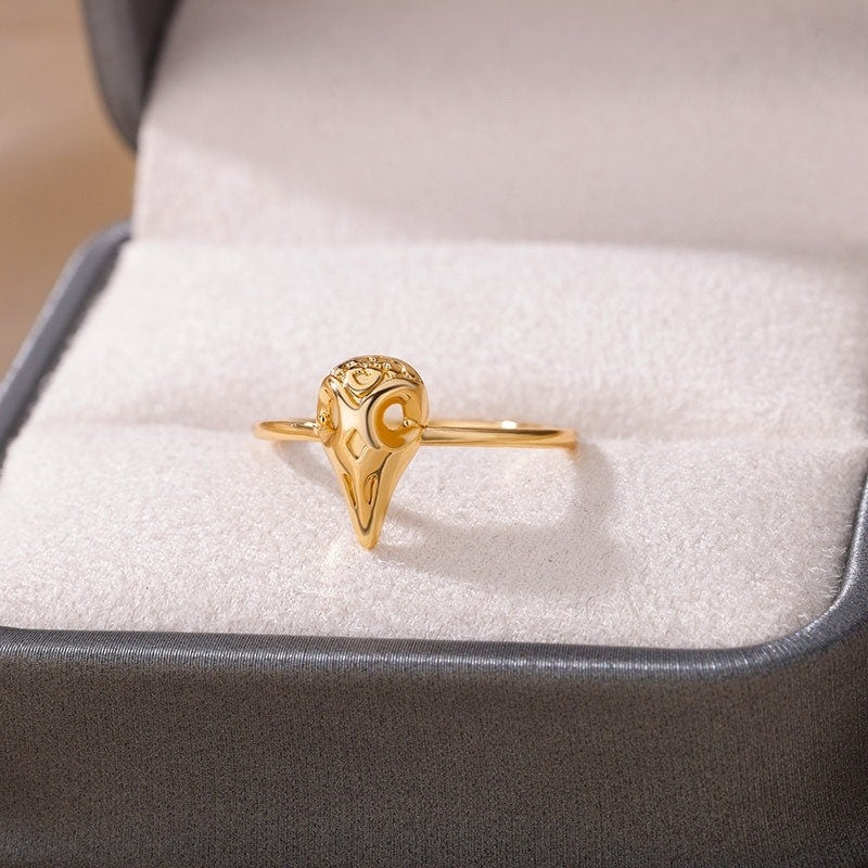 Gothic Skull Ring, 18K Gold Skull Ring, Punk Skull Ring, Vulture Skull Ring, Bird Skull Ring, Emo Skull Ring for Women, Gift for Her