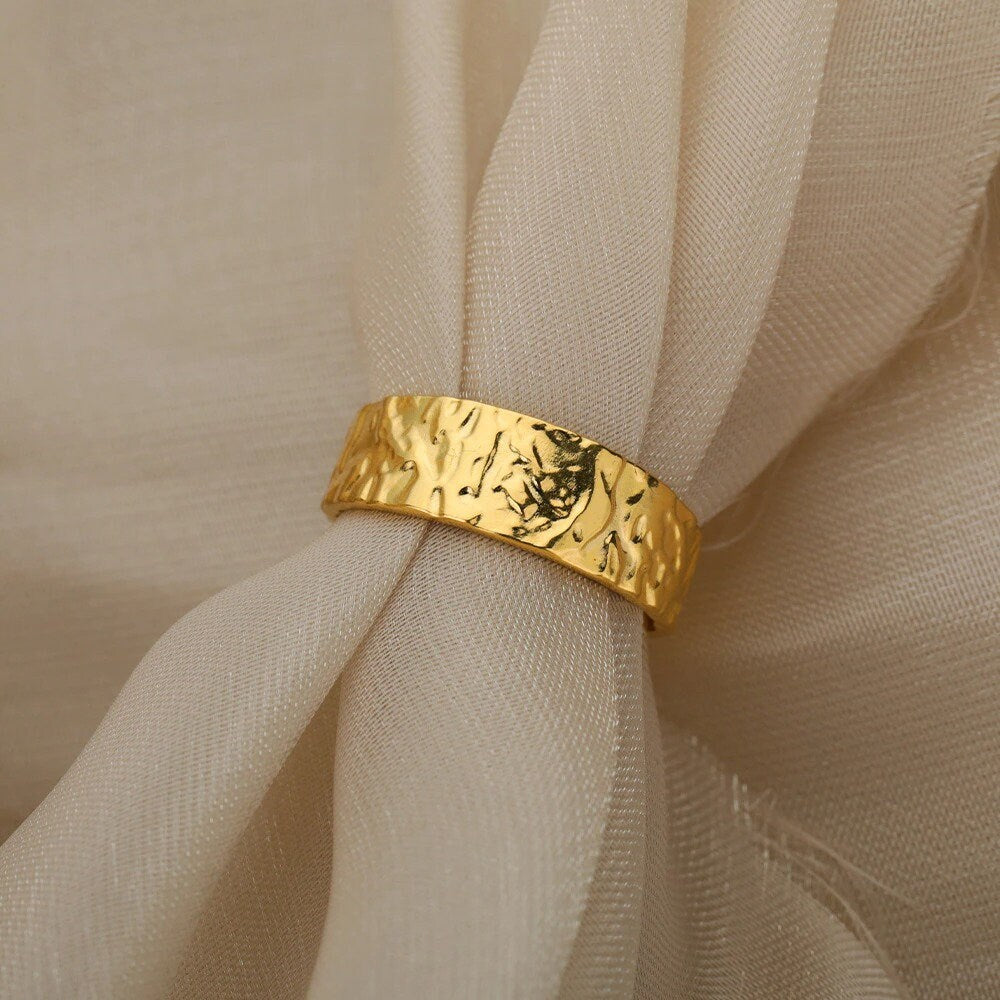 Punk Organic Ring, 18K Gold Organic Ring, Punk Party Ring, Punk Fashion Ring for Women, Gift for Her