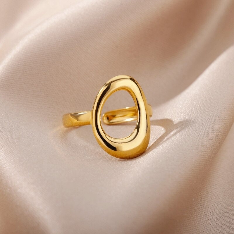 Punk Circle Ring, Punk Open Ring, Punk Wrap Ring, 18K Gold Circle Ring, Punk Fashion Ring for Women, Gift for Her
